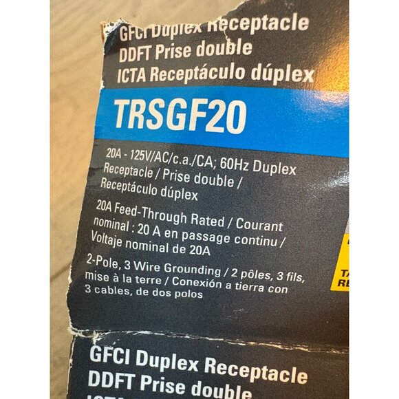 Eaton TRSGF20 GFCI Duplex Receptacle 20A 125V/AC 60Hz Self-Test Tamper-Resistant - Picture 3 of 4